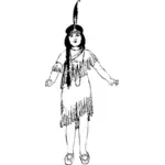 Illustrazione vettoriale di Native American girl
