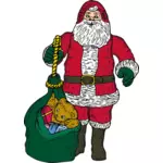 Santa Claus and gift bag vector