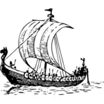 Корабль викингов векторное изображение