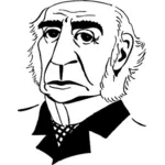 Vector cartoon drawing of William Gladstone