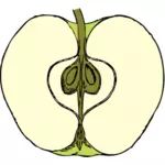 Grafika wektorowa jabłko pokroić na pół