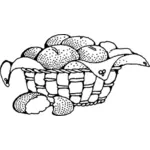Korb mit Brötchen-Vektor-illustration