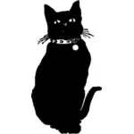 Silueta de vector pisica neagra