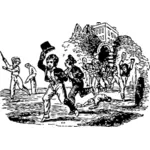 Boys academy vector illustration