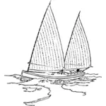 Bugeye sailboat vector image
