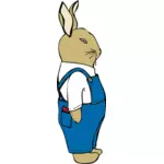 Bunny i Overall vektorgrafikk utklipp