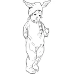 Bunny kostym främre vektorbild