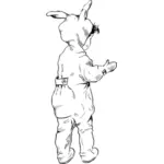 Bunny kostuum terug vector afbeelding