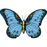 Niebieski i żółty motyl wektor clipart