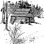 Farma srub v přírodě vektorové kreslení