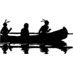 Canoe silueta miniaturi