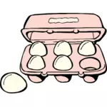 盒的 6 个鸡蛋向量剪贴画