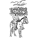 帽子ベクトル描画と馬のライダー