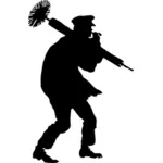Chimney sweep silhouette vector drawing