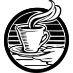 Ceaşcă de cafea vector alb-negru