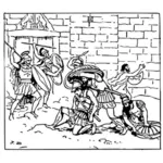 Vector clip art of death of Achilles