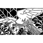 Illustration vectorielle de colombe, porteur d'une lettre d'amour
