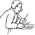 رجل يأكل ناقلات الرسم