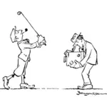 Ilustraţia vectorială de jucător de golf care prezintă