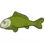 Illustration de vecteur pour le côté laid poisson vert