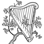Harpa em uma ilustração do vetor de filial