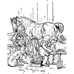 Illustration de vecteur cheval-ferrage