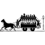 Vintage transportkjøretøy med hester