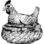Vector Illustrasjon av kylling i en kurv