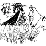 Фермеры на диапазон векторное изображение