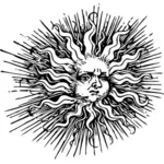 Versierd zon vectorillustratie