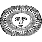 Oval-shaped sun vector illustration