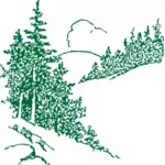 Сосны в векторное изображение горы