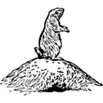Grafika wektorowa preryjnego psa
