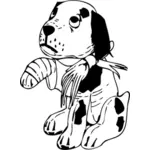 Печальная собака со сломанной ногой векторные иллюстрации