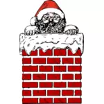 Santa in a chimney vector