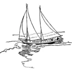 Шхуна сфальсифицированы Шарпи лодка векторное изображение