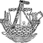 Historiallinen alus vuoden 1284 AD-vektorikuvasta