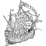 Historické lodi od poloviny patnáctého století vektorový obrázek