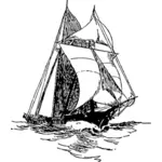 ציור וקטורי סירת מפרש