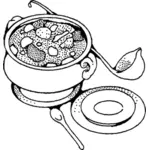 Immagine vettoriale zuppiera di minestra