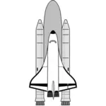 Space shuttle ready to take off vector drawing