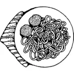 Spaghetti and meatballs vector clip art