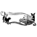 Kočka a myš chase vektorové ilustrace