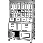 Immagine vettoriale armadio cassetti