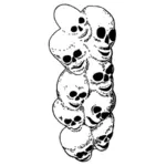 Image vectorielle têtes squelettes empilés