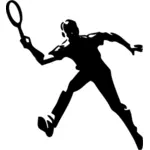 Silhouette vecteur de joueuse de tennis