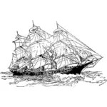 大きな古い帆船ベクトル画像