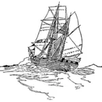 Кетч лодка векторное изображение