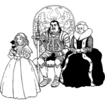 Vektör çizim şövalyeler aile oturma