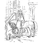 Chiens et un dessin vectoriel cheval
